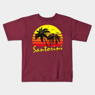 Santorini Retro Sunset Kids T-Shirt